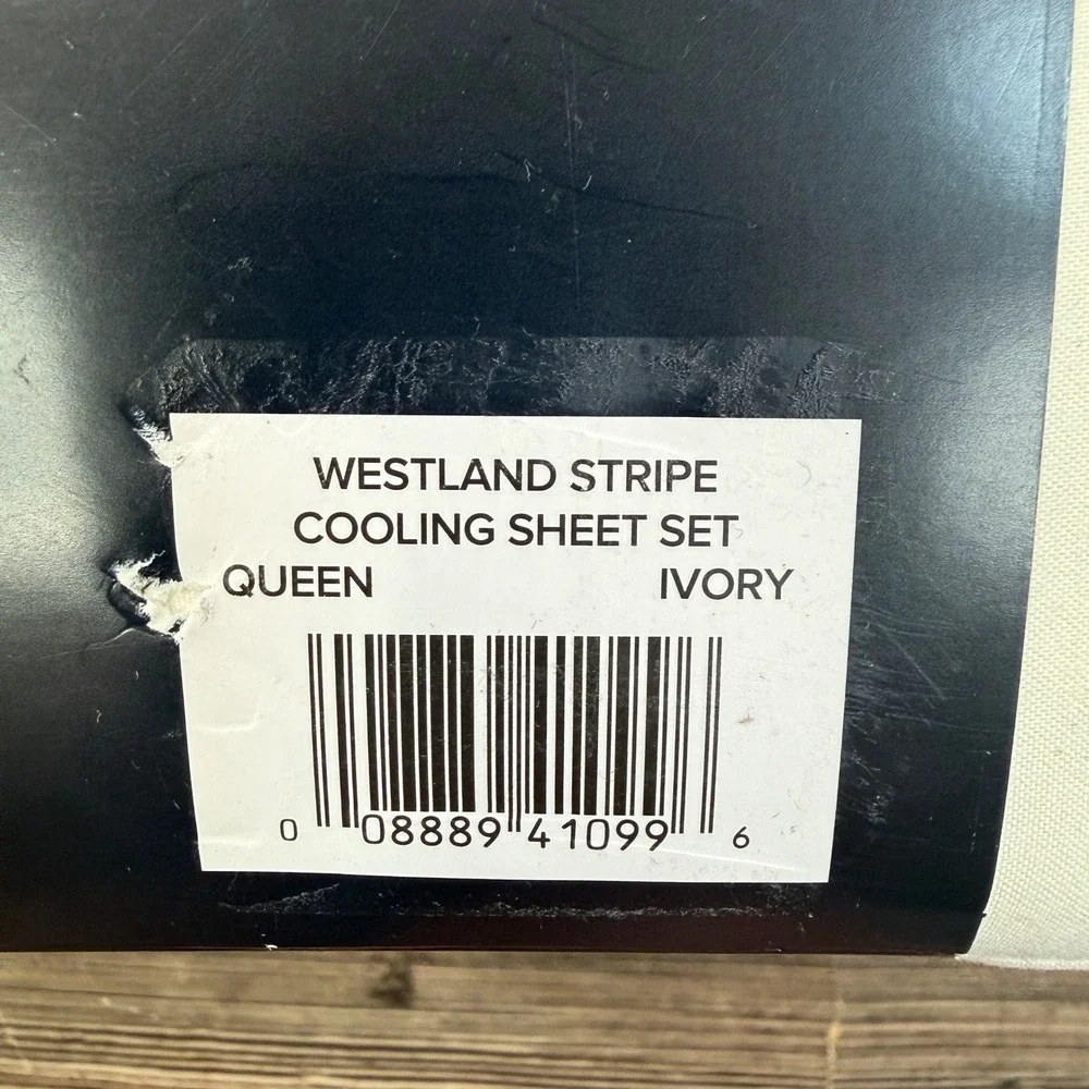 Pendleton Queen Sheet Set Ivory Westland Stripe Cooling Technology 4pc New